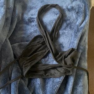 Black cross neck top